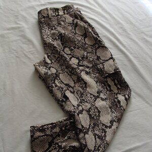 EXPRESS Gray & Black REPTILE Print "Hi Rise ANKLE" JOGGER Style Pant Sz 8